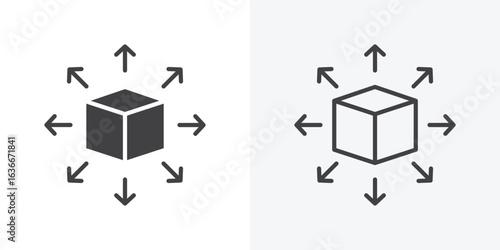 Distribution channel icon. Line Art And Clip art Style Design