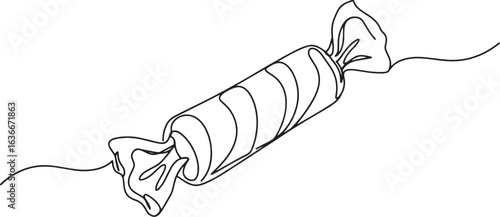 Minimalist candy illustration in one line art style perfect for