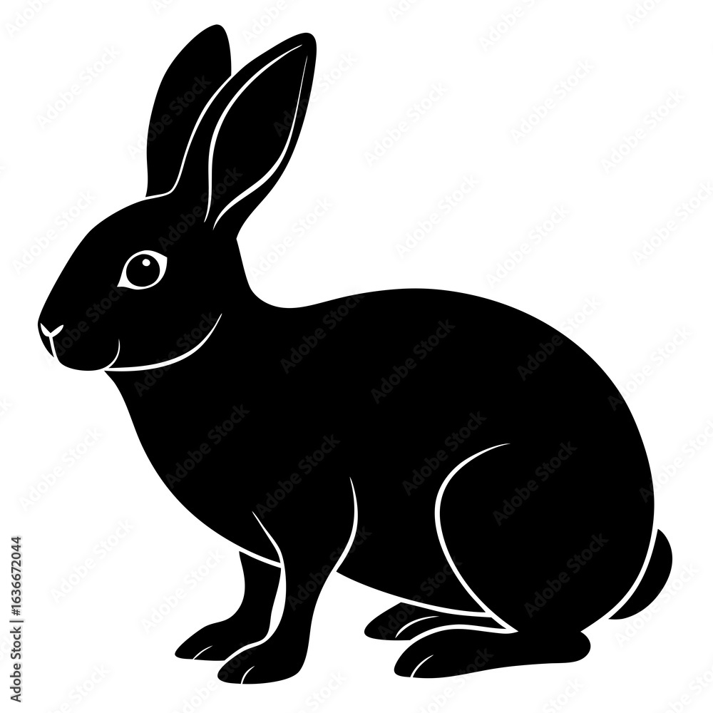 Obraz premium black and white rabbit