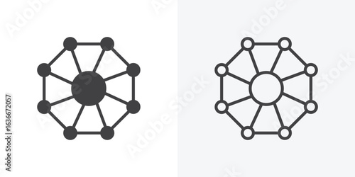 Dependency icon. Line Art And Clip art Style Design