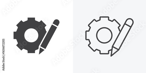 Customization icon. Line Art And Clip art Style Design