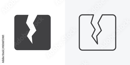 Crack icon. Line Art And Clip art Style Design