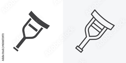 Crutch icon. Line Art And Clip art Style Design