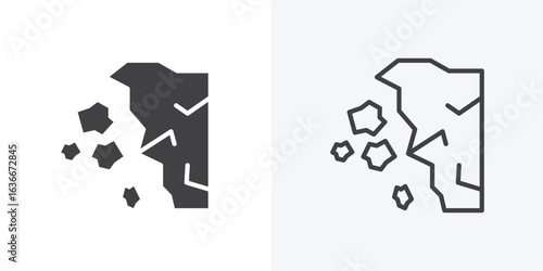 Cliff icon. Line Art And Clip art Style Design