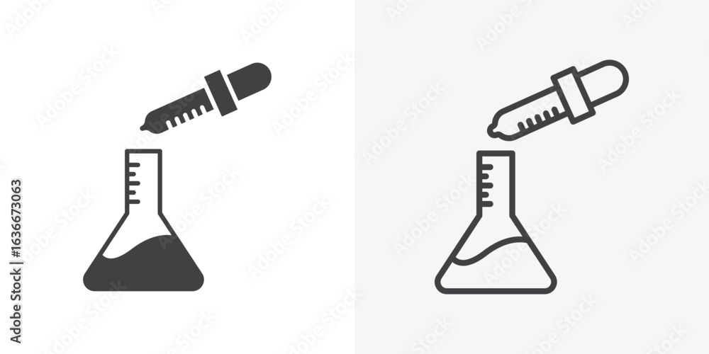 Obraz premium Chemical test icon. Line Art And Clip art Style Design