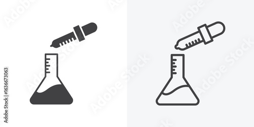 Chemical test icon. Line Art And Clip art Style Design