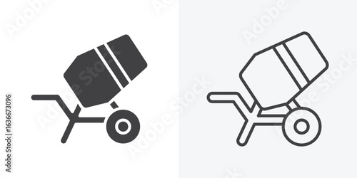 cement mixers icon. Line Art And Clip art Style Design
