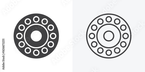 Car bearing icon. Line Art And Clip art Style Design