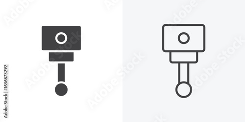 Car Piston icon. Line Art And Clip art Style Design