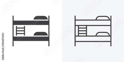Bunk bed icon. Line Art And Clip art Style Design