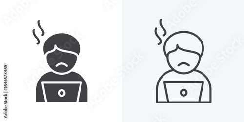 Burnout icon. Line Art And Clip art Style Design