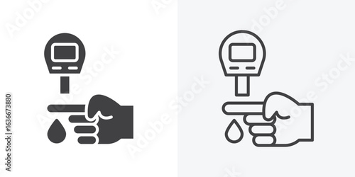 Blood sugar test icon. Line Art And Clip art Style Design