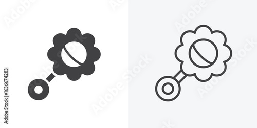 baby rattle icon. Line Art And Clip art Style Design
