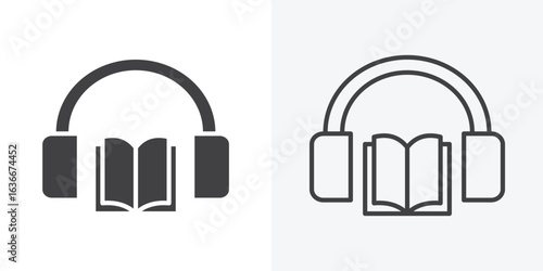 Audio book icon. Line Art And Clip art Style Design