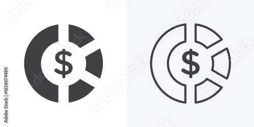 Asset allocation icon. Line Art And Clip art Style Design