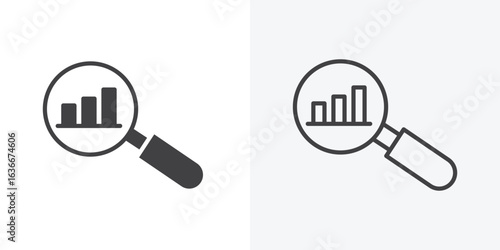 Analysis icon. Line Art And Clip art Style Design