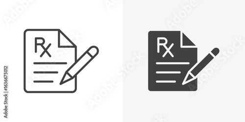 RX icon. Line Art And Clip art Style Design