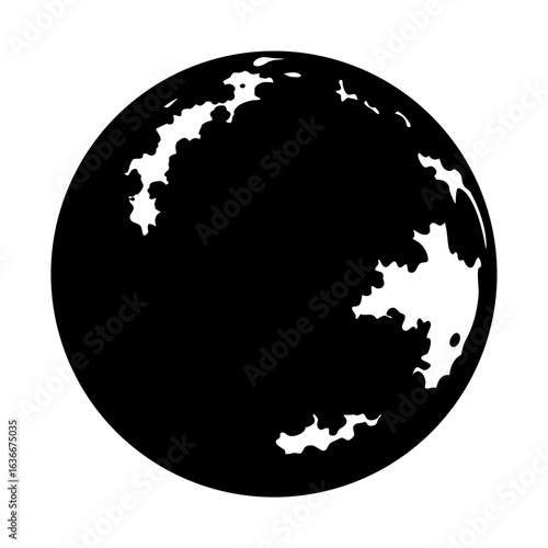 Vector illustration of a celestial body showcasing phase or surface details
