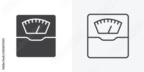 Weight scale icon. Line Art And Clip art Style Design