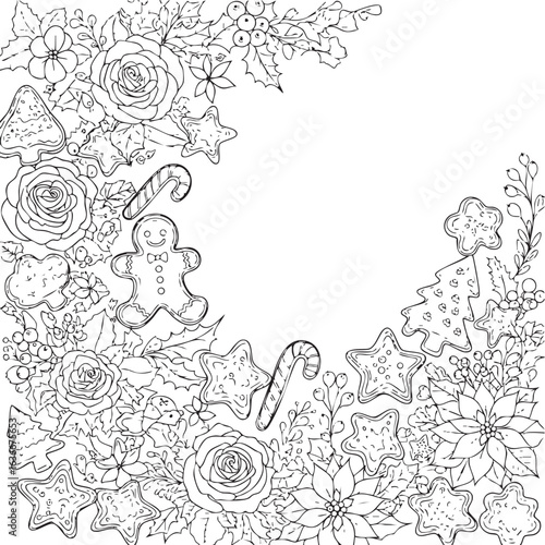 christmas, flower, pattern, floral, seamless, vector, decoration, illustration, wallpaper, ornament, vintage, design, rose, nature, art, texture, leaf, flowers, pink, summer, plant, card, element, dec