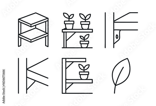 Vector Plant Shelf Icons