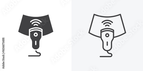 Ultrasound icon. Line Art And Clip art Style Design