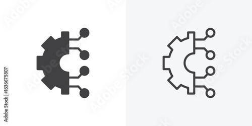 Technology icon. Line Art And Clip art Style Design