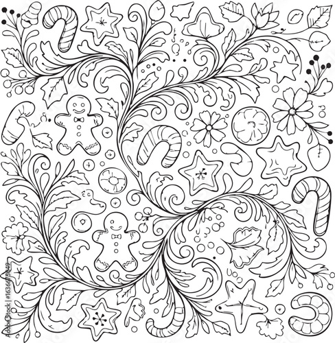 christmas, flower, pattern, floral, seamless, vector, decoration, illustration, wallpaper, ornament, vintage, design, rose, nature, art, texture, leaf, flowers, pink, summer, plant, card, element, dec