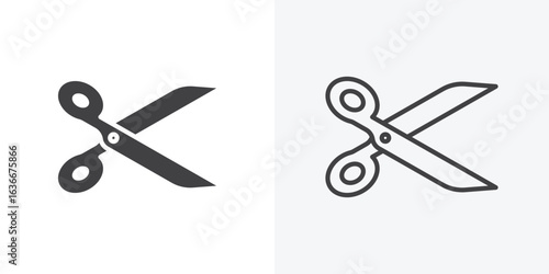 Scissors icon. Line Art And Clip art Style Design