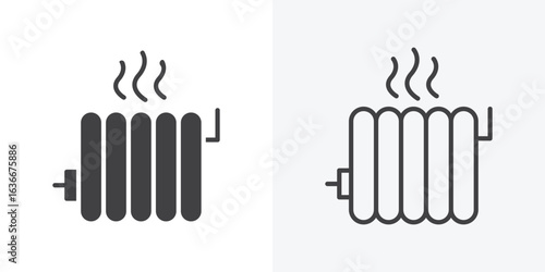 Radiator icon. Line Art And Clip art Style Design
