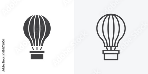 Hot air balloon icon. Line Art And Clip art Style Design