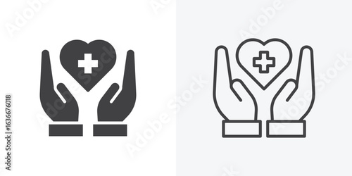 Health insurance icon. Line Art And Clip art Style Design