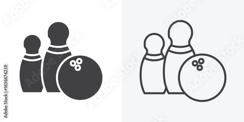 Bowling icon. Line Art And Clip art Style Design