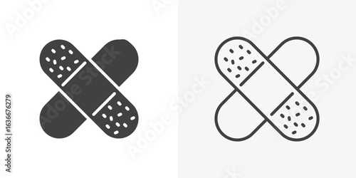 Band aid icon. Line Art And Clip art Style Design