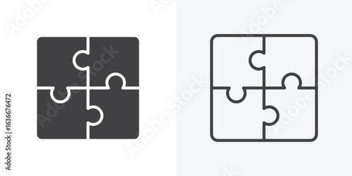 Puzzle icon. Line Art And Clip art Style Design