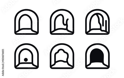 Cave Icons Set