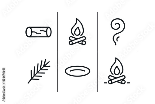 Campfire Icon Set