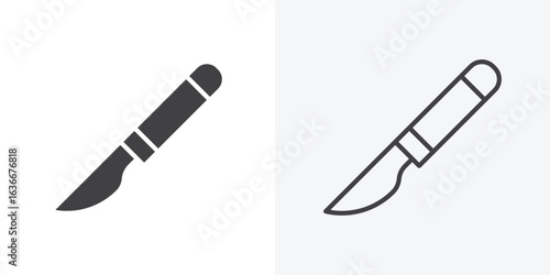 Scalpel icon. Line Art And Clip art Style Design