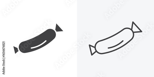 Sausage icon. Line Art And Clip art Style Design