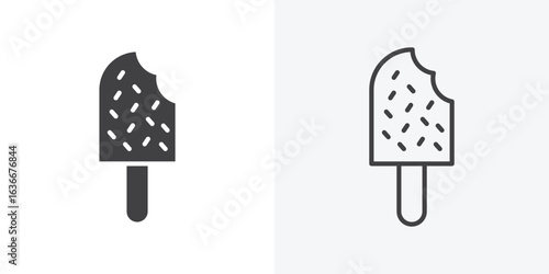 Popsicle icon. Line Art And Clip art Style Design