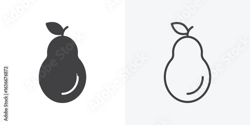 Pear icon. Line Art And Clip art Style Design