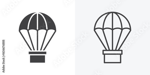 Parachute icon. Line Art And Clip art Style Design