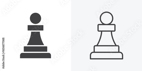 Chess pawn icon. Line Art And Clip art Style Design