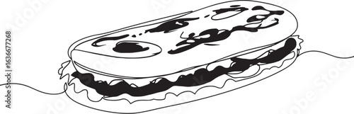 Continuous line art illustration showcasing a delicious caribbea