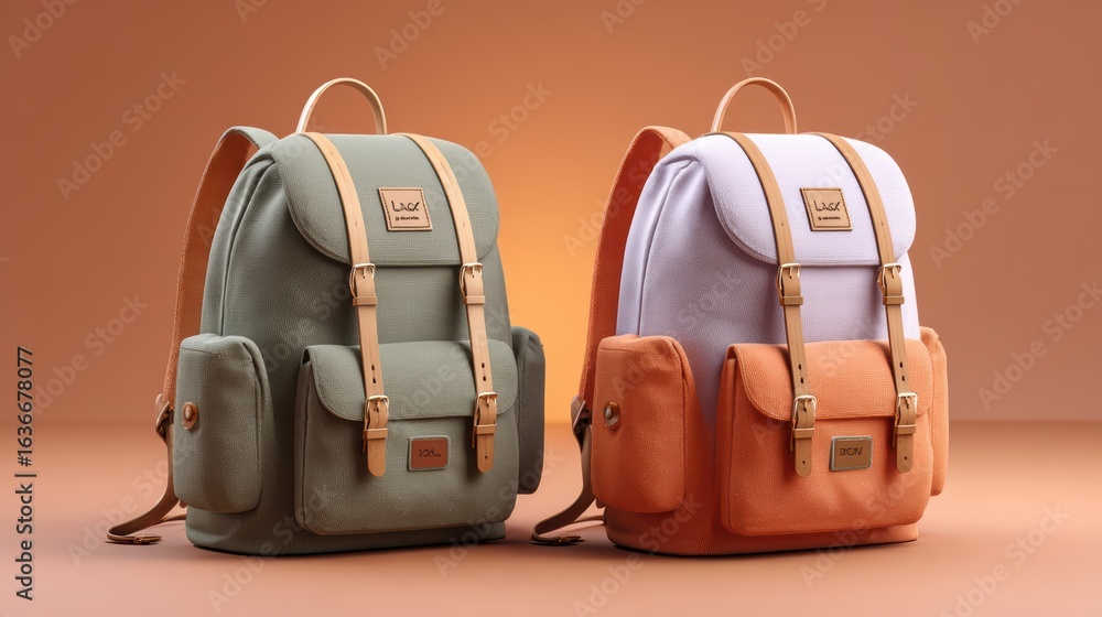 Naklejka premium Backpack set banner