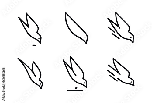 Diving Bird Icons
