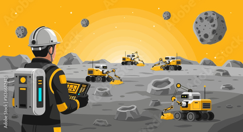 Advanced Technology of Mining Operations in Space Colonies With Automated Equipment
