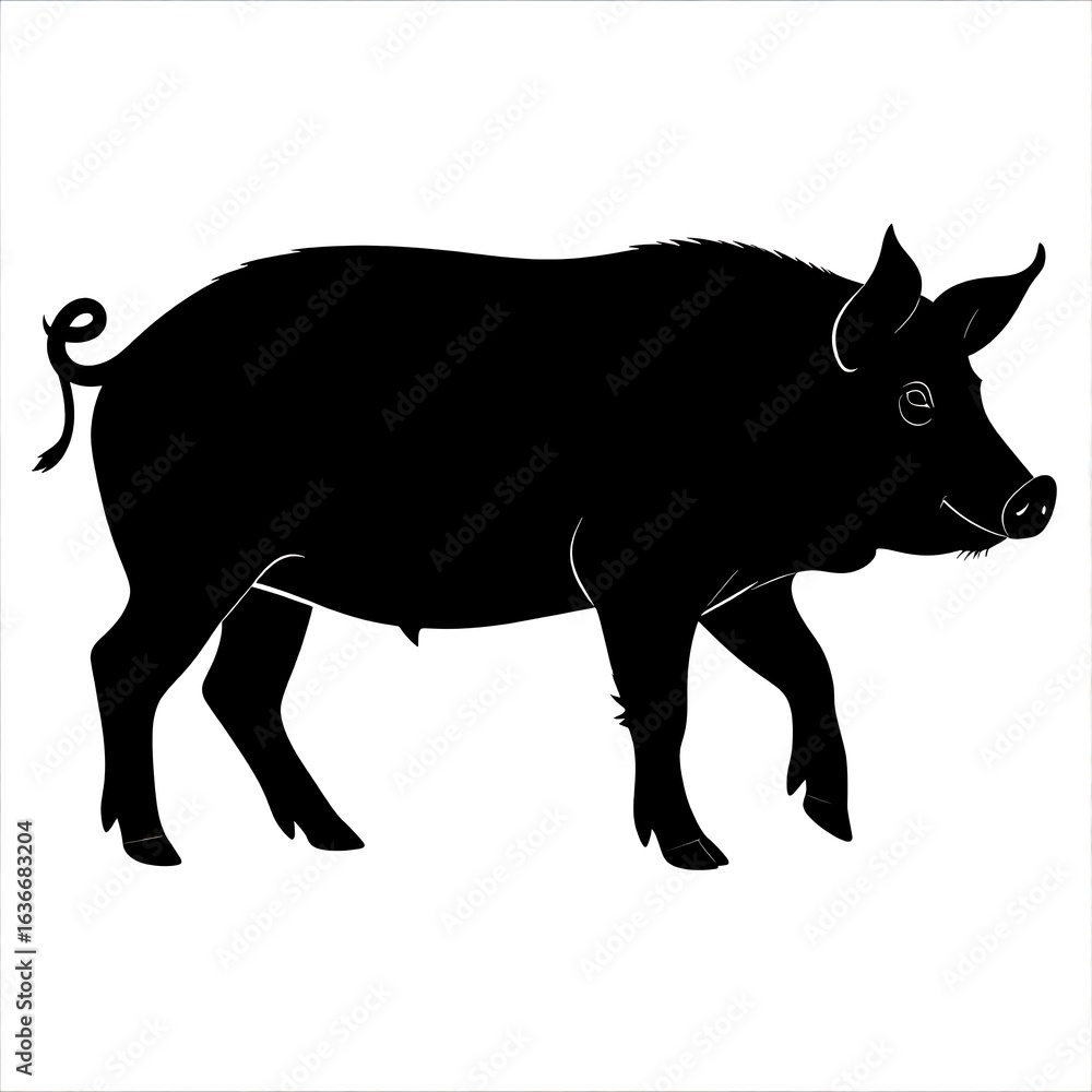 Fototapeta premium Silhouette of a pig (1)