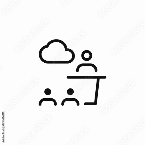 cloud discussion group icon sign vector