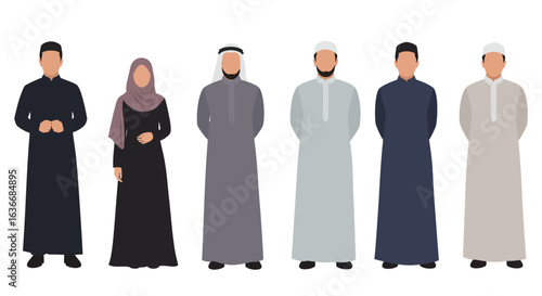 Muslim people in modern modest fashion